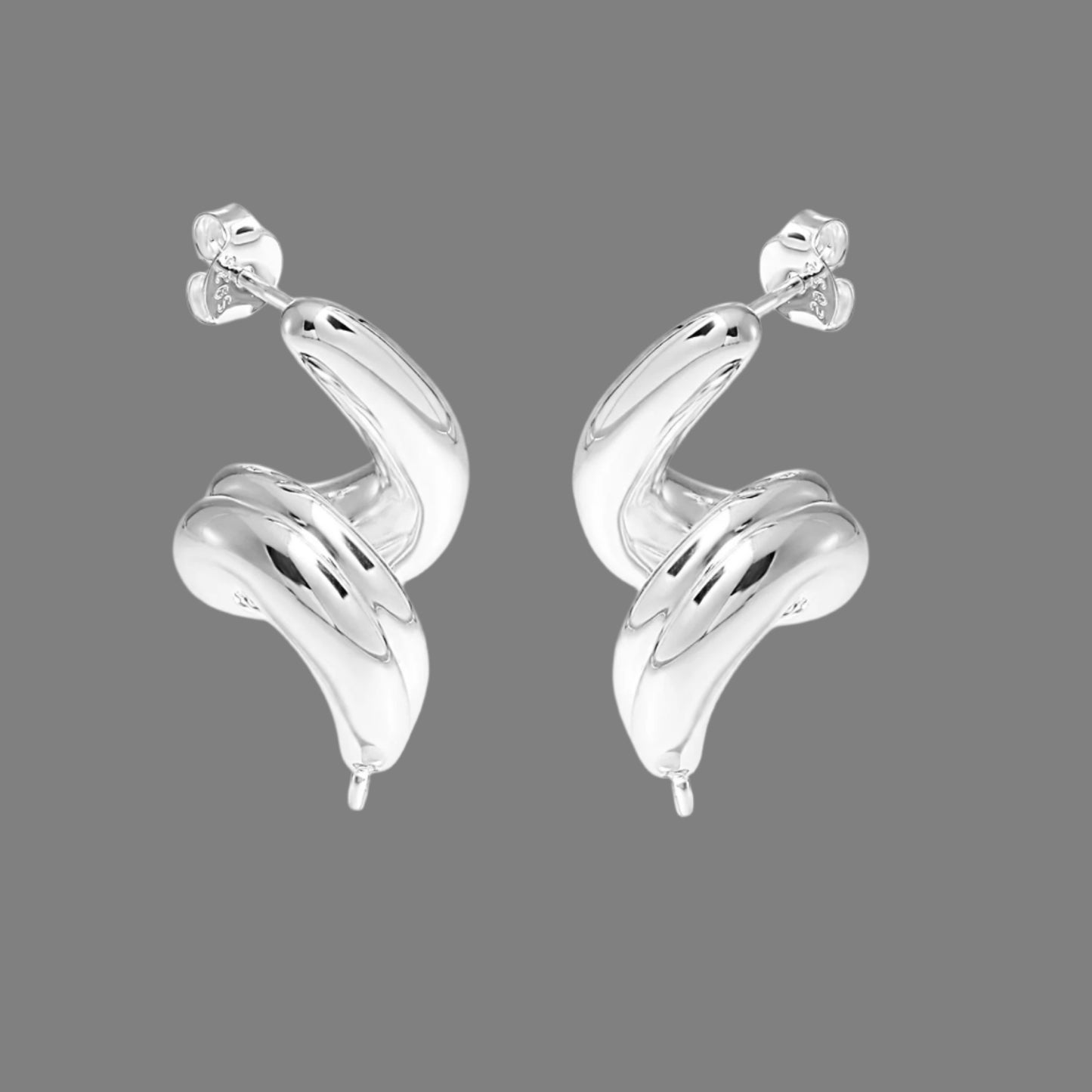 Delara Curl Knot — 999 Sterling Silver Pearl Earrings