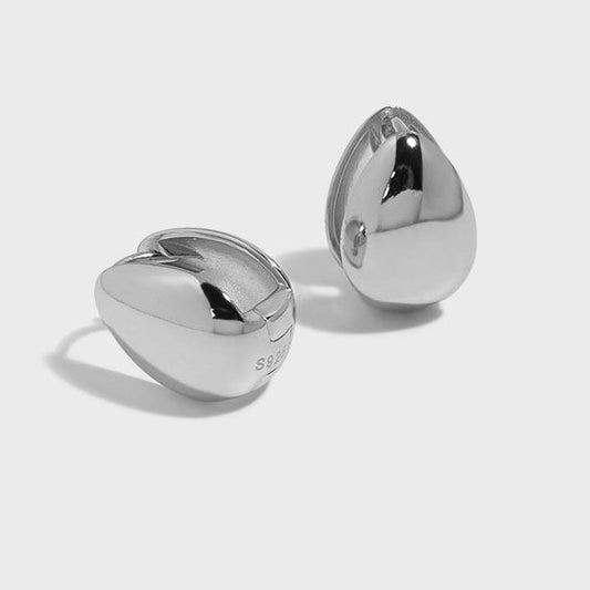 Lady Teardrop 925 Sterling Silver Hoop Earrings