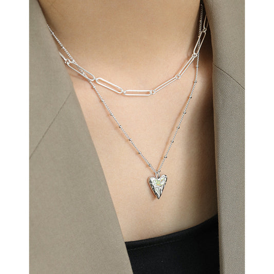 Irregular Love Heart 925 Sterling Silver Necklace
