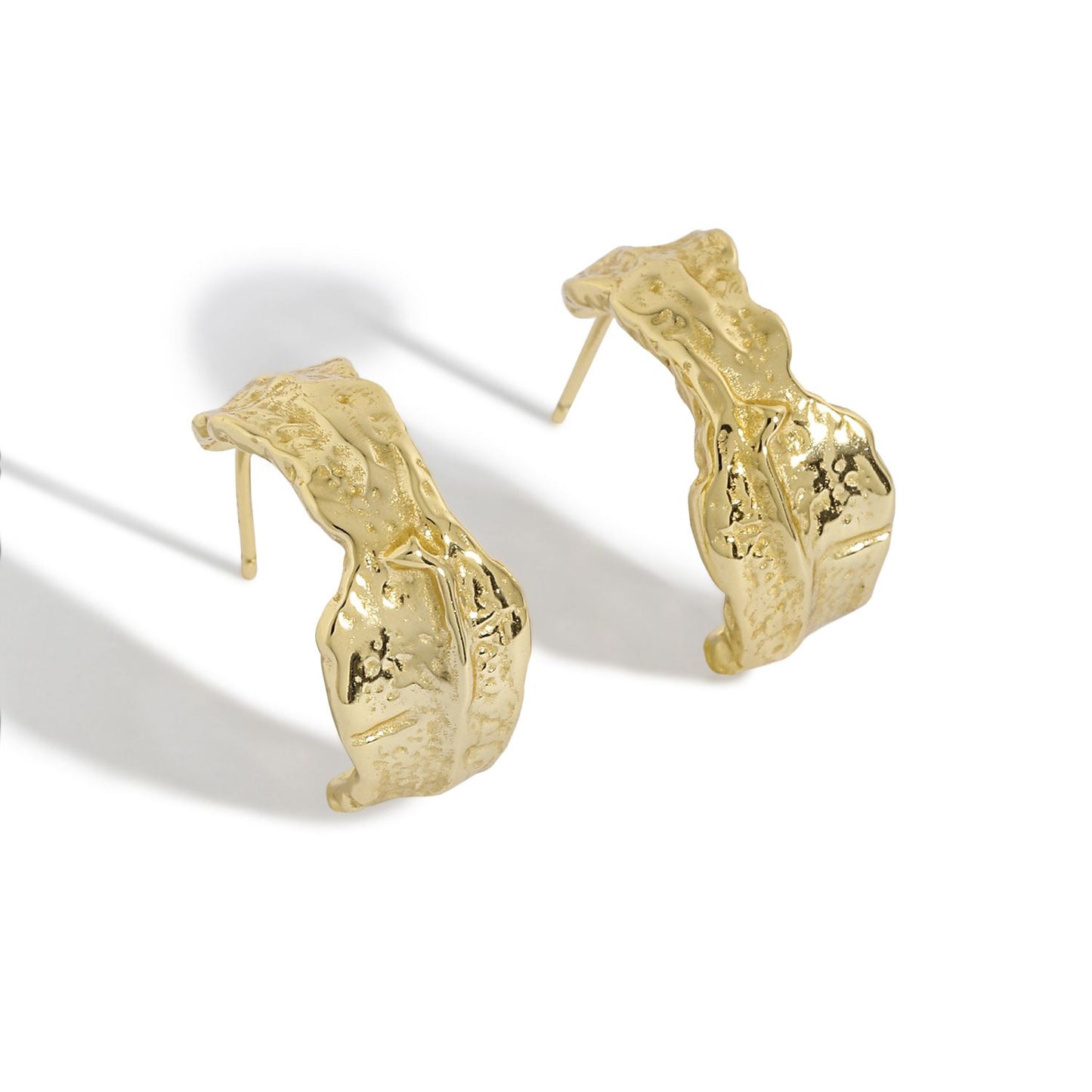 Tinfoil C Shape 925 Sterling Silver Stud Earrings