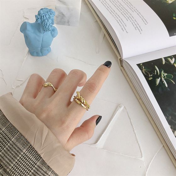 Twisted Wave 925 Sterling Silver Adjustable Ring