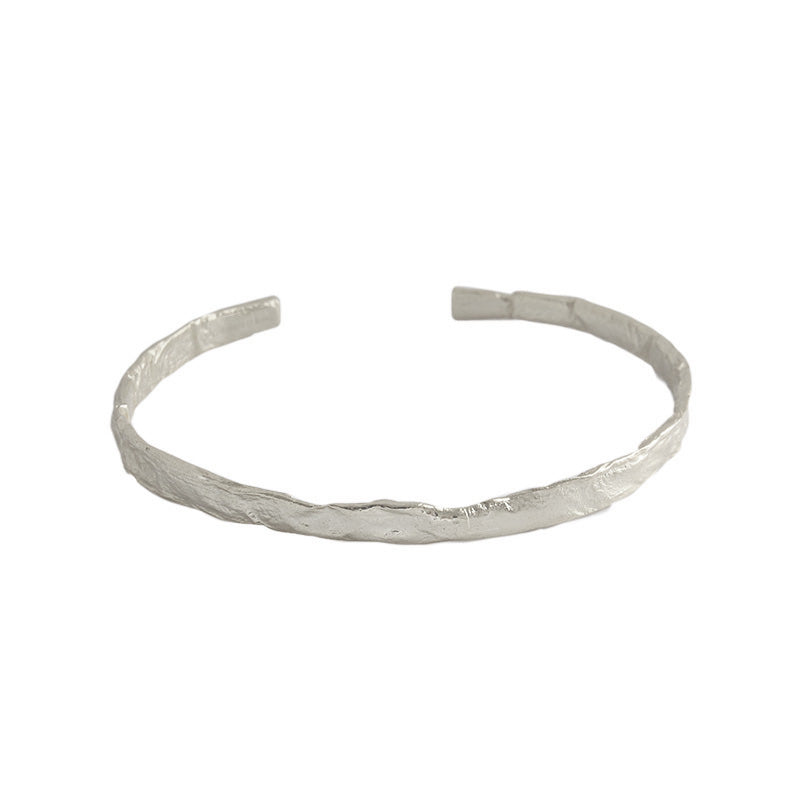 Convex 925 Sterling Silver Open Bangle