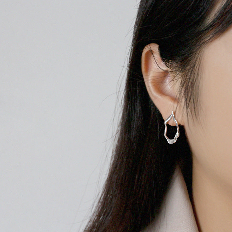Orra Flow 925 Sterling Silver Irregular Studs