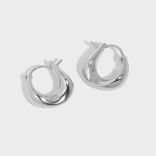 Agravity sculpted 925 Sterling Silver Hoop Earrings