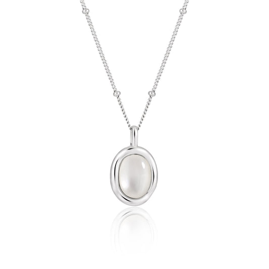 Negar Ovarl White Shell 925 Sterling Silver Necklace