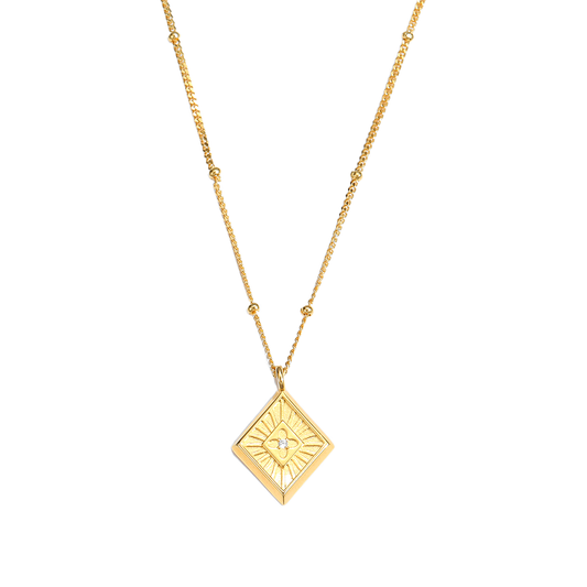 Rhombus charm 925 Sterling Silver Necklace