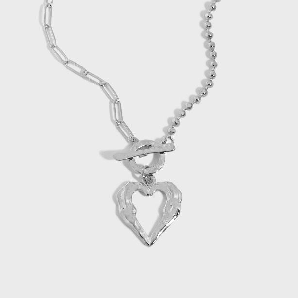 Shabnam Irregular Heart 925 Sterling Silver Necklace