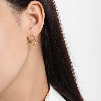Nina - Irregular 925 Sterling Silver Stud Earrings