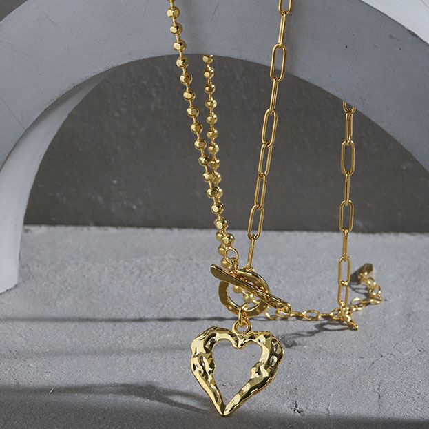 Shabnam Irregular Heart 925 Sterling Silver Necklace
