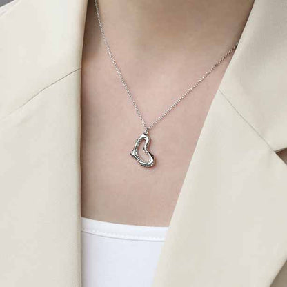 Amora Heart 925 Sterling Silver Pendant Necklace