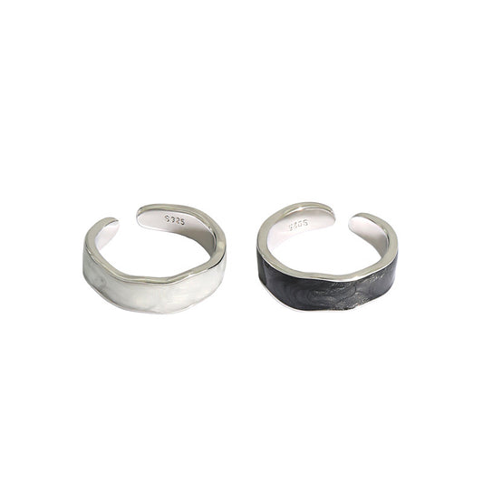 Unisex Irregular 925 Sterling Silver Adjustable Ring