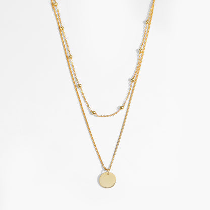 Aurea Medallion 925 Sterling Silver Double Chain Necklace