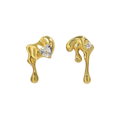 Lava flow Silver melting Earrings