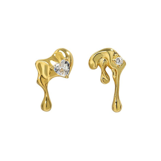 Lava flow Silver melting Earrings