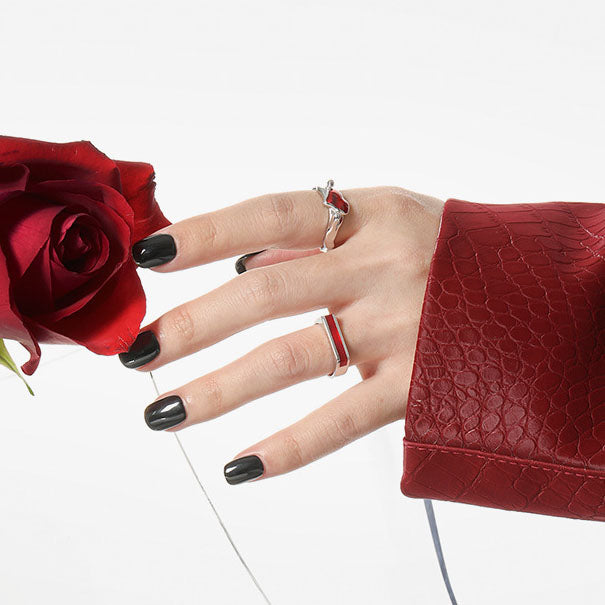 Shilla - CZ Heart 925 Sterling Silver Adjustable Ring