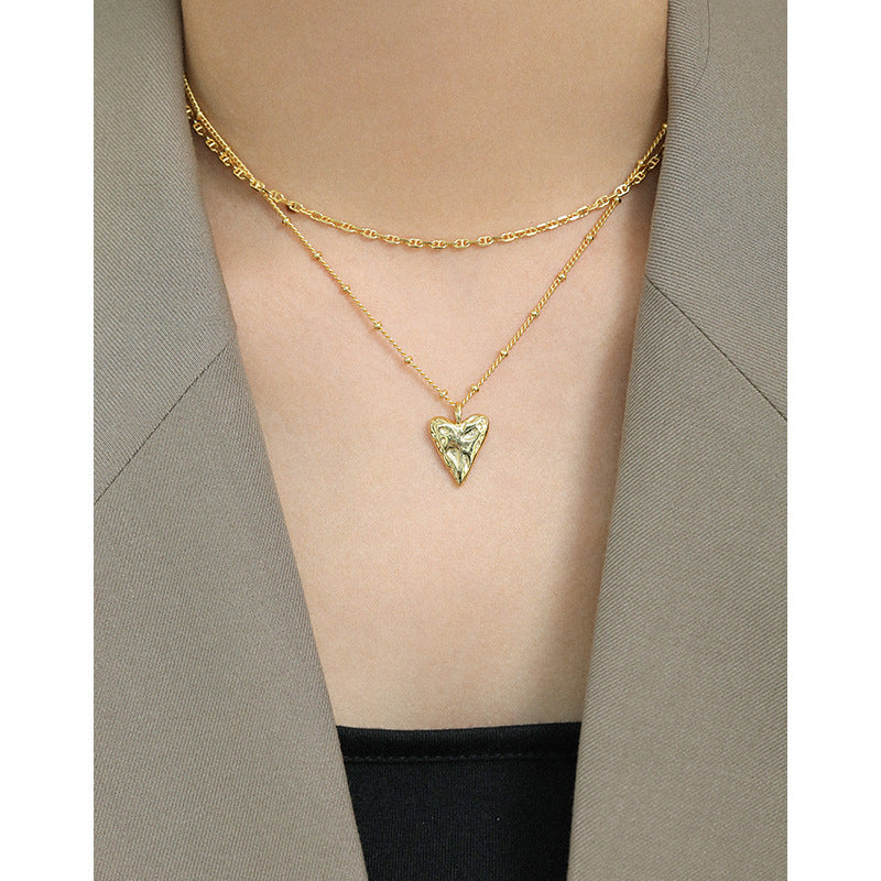Irregular Love Heart 925 Sterling Silver Necklace
