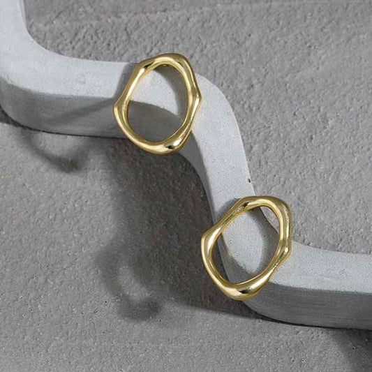 Nina - Irregular 925 Sterling Silver Stud Earrings