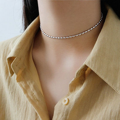 Leilaa Beads 925 Sterling Silver Choker Necklace