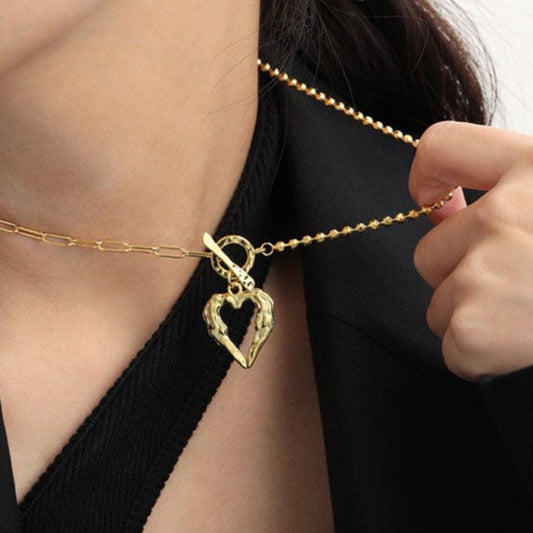 Shabnam Irregular Heart 925 Sterling Silver Necklace