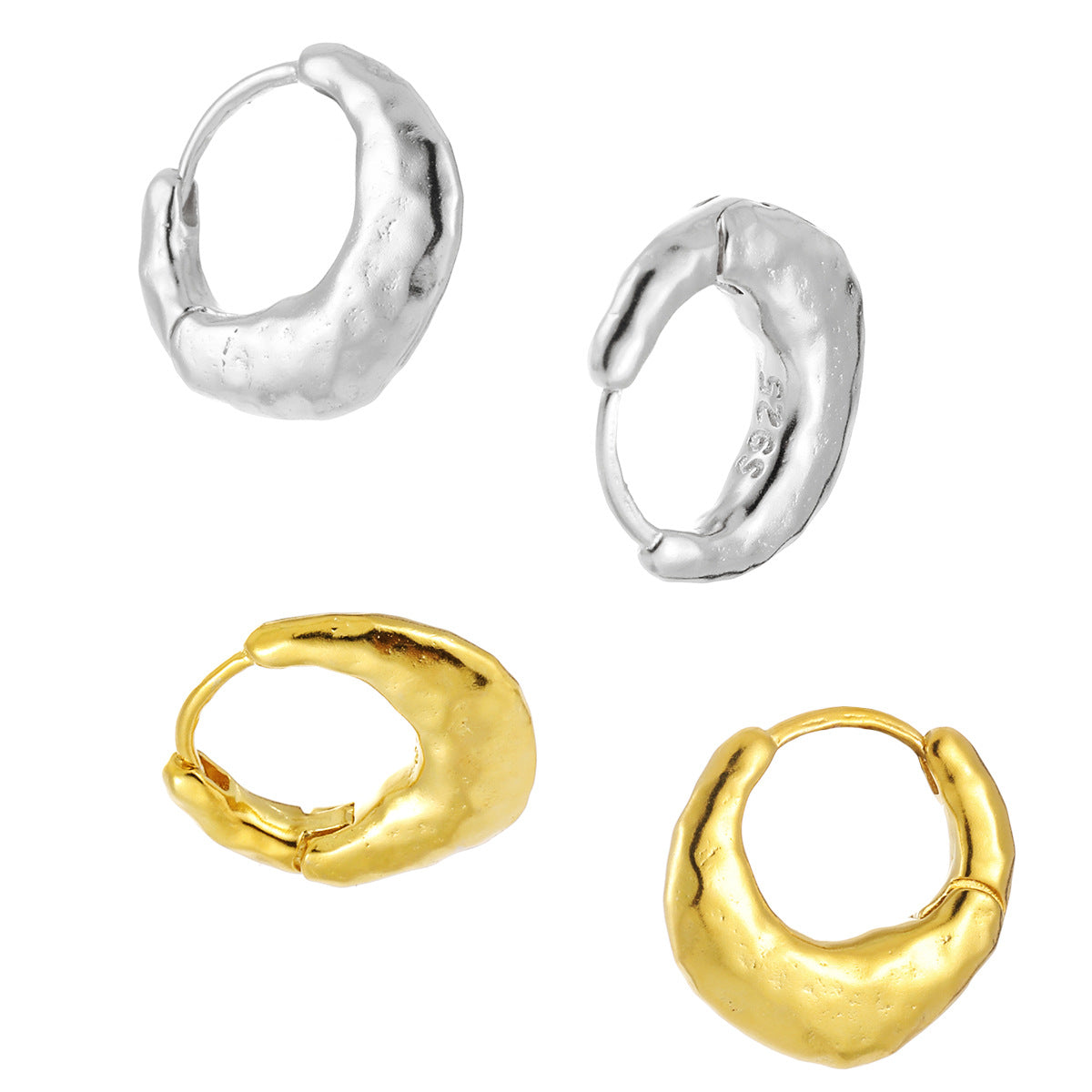 Rana Matte Circle 925 Sterling Silver Hoop Earrings