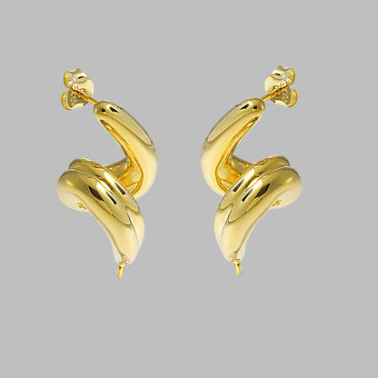 Delara Curl Knot — 999 Sterling Silver Pearl Earrings