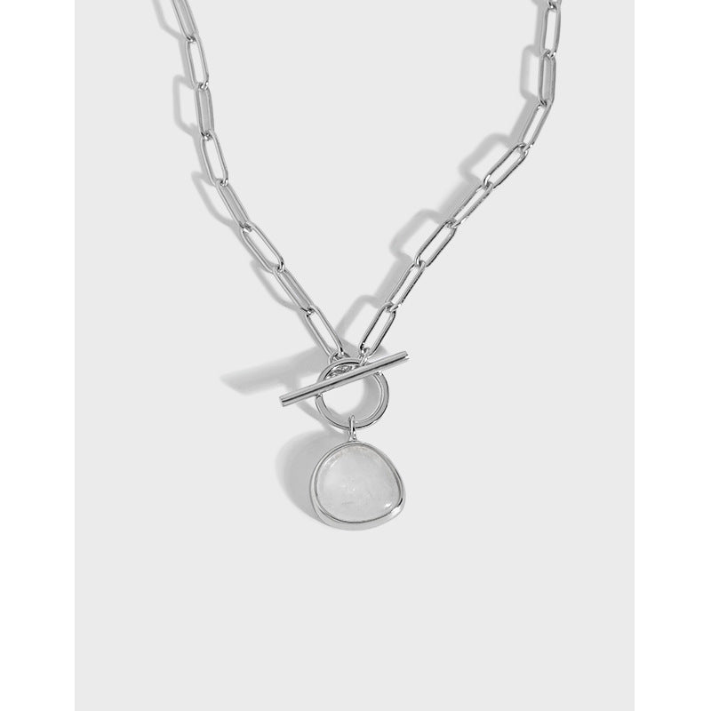 Crystal OT Hollow Chain 925 Sterling Silver Necklace