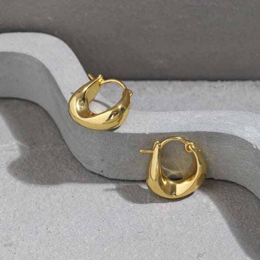 Agravity sculpted 925 Sterling Silver Hoop Earrings