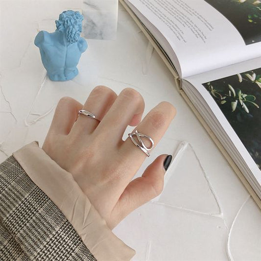 Twisted Wave 925 Sterling Silver Adjustable Ring