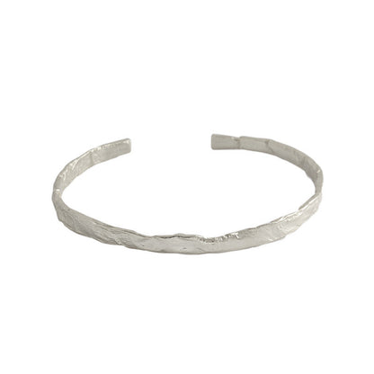 Convex 925 Sterling Silver Open Bangle