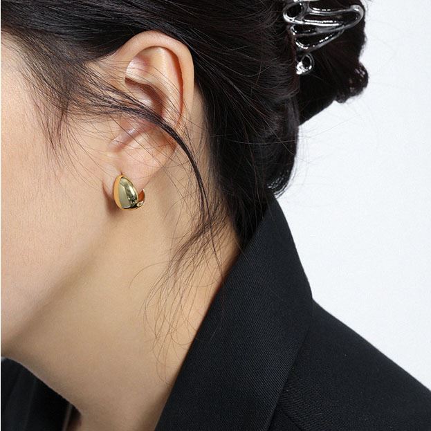 Lady Teardrop 925 Sterling Silver Hoop Earrings