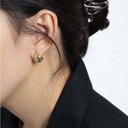 Lady Teardrop 925 Sterling Silver Hoop Earrings