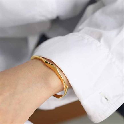 Mahtab 925 Sterling Silver Open Bangle