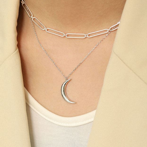 Mahtab-New Moon 925 Sterling Silver Necklace