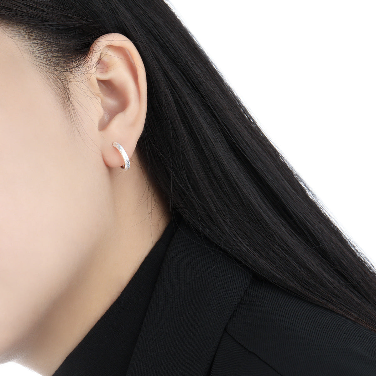 Lume Frost 925 Sterling Silver Hoops