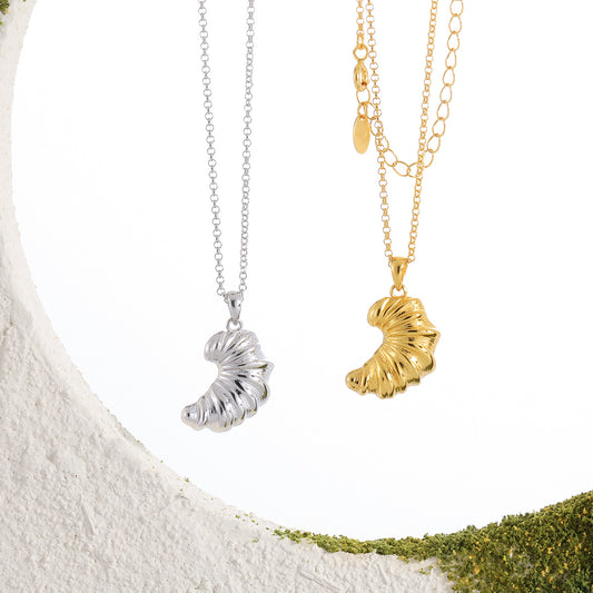 Soleil Croissant 925 Sterling Silver Pendant Necklace