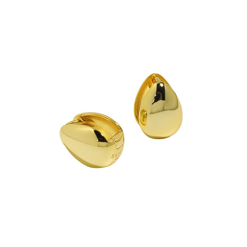 Lady Teardrop 925 Sterling Silver Hoop Earrings