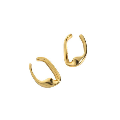 KHASS Hollow Twisted Circle 925 Sterling Silver Hoop Earrings
