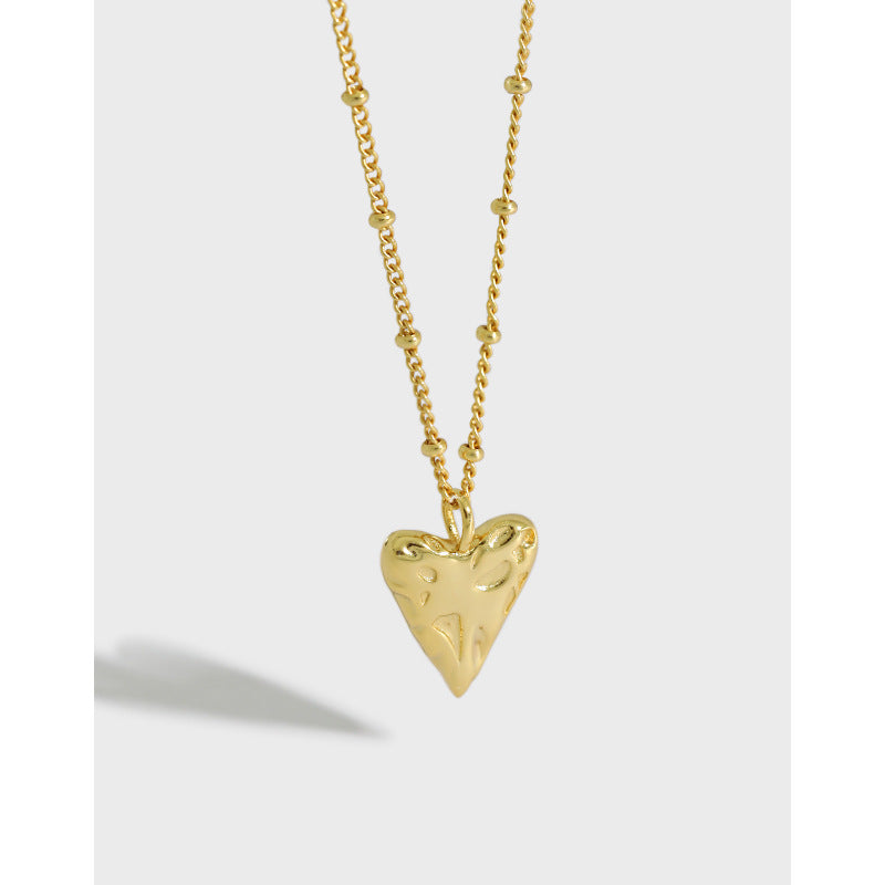 Irregular Love Heart 925 Sterling Silver Necklace