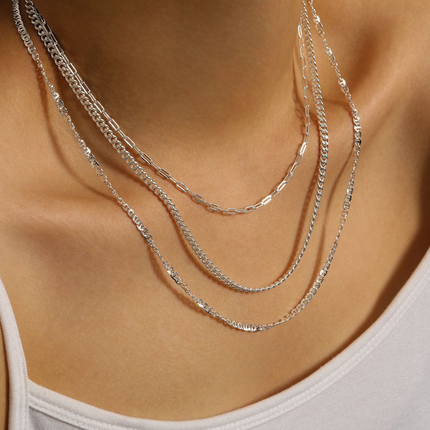 Tiana Links 925 Sterling Silver Choker Necklace