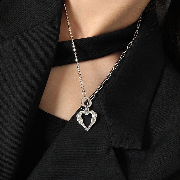 Shabnam Irregular Heart 925 Sterling Silver Necklace