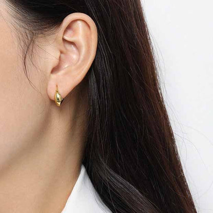 Agravity sculpted 925 Sterling Silver Hoop Earrings