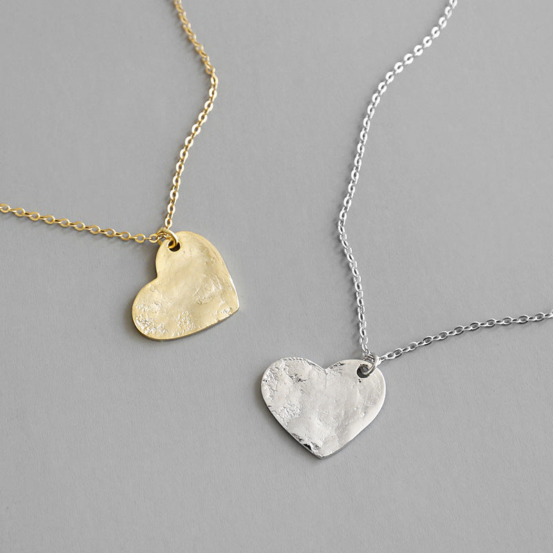 Raw Amour Sterling 925 Silver Irregular Heart Necklace