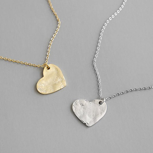 Raw Amour Sterling 925 Silver Irregular Heart Necklace