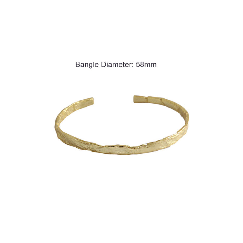 Convex 925 Sterling Silver Open Bangle