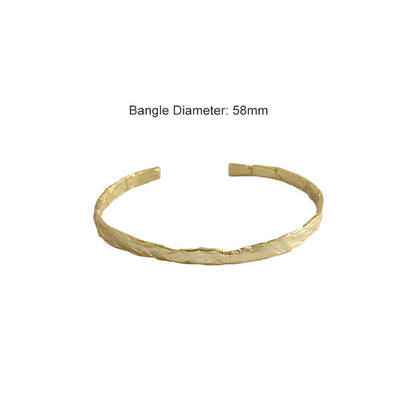 Convex 925 Sterling Silver Open Bangle