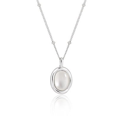 Negar Ovarl White Shell 925 Sterling Silver Necklace