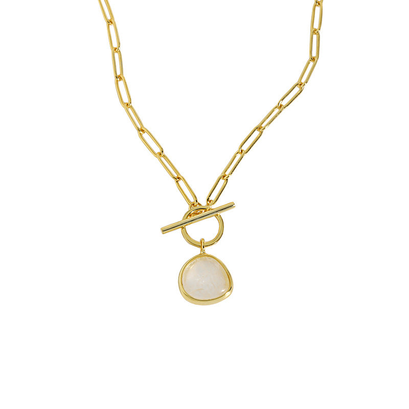 Crystal OT Hollow Chain 925 Sterling Silver Necklace