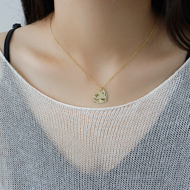 Raw Amour Sterling 925 Silver Irregular Heart Necklace
