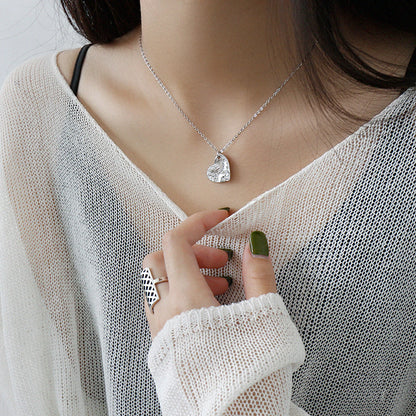 Raw Amour Sterling 925 Silver Irregular Heart Necklace