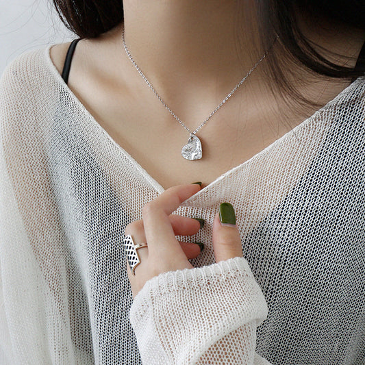 Raw Amour Sterling 925 Silver Irregular Heart Necklace